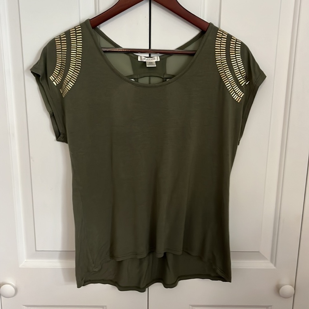 Bozzolo Top With Gold Beading Detail and Back Cutouts